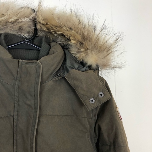 Sud Express Down Bomber Jacket Fur Hood Sz S - Picture 6 of 16